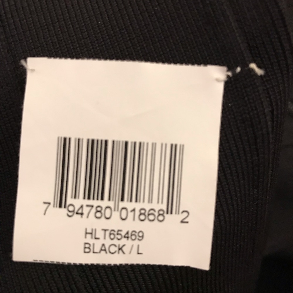 Herve Lager Black Bodycon V Neck Dress, Size Large - Picture 8 of 16